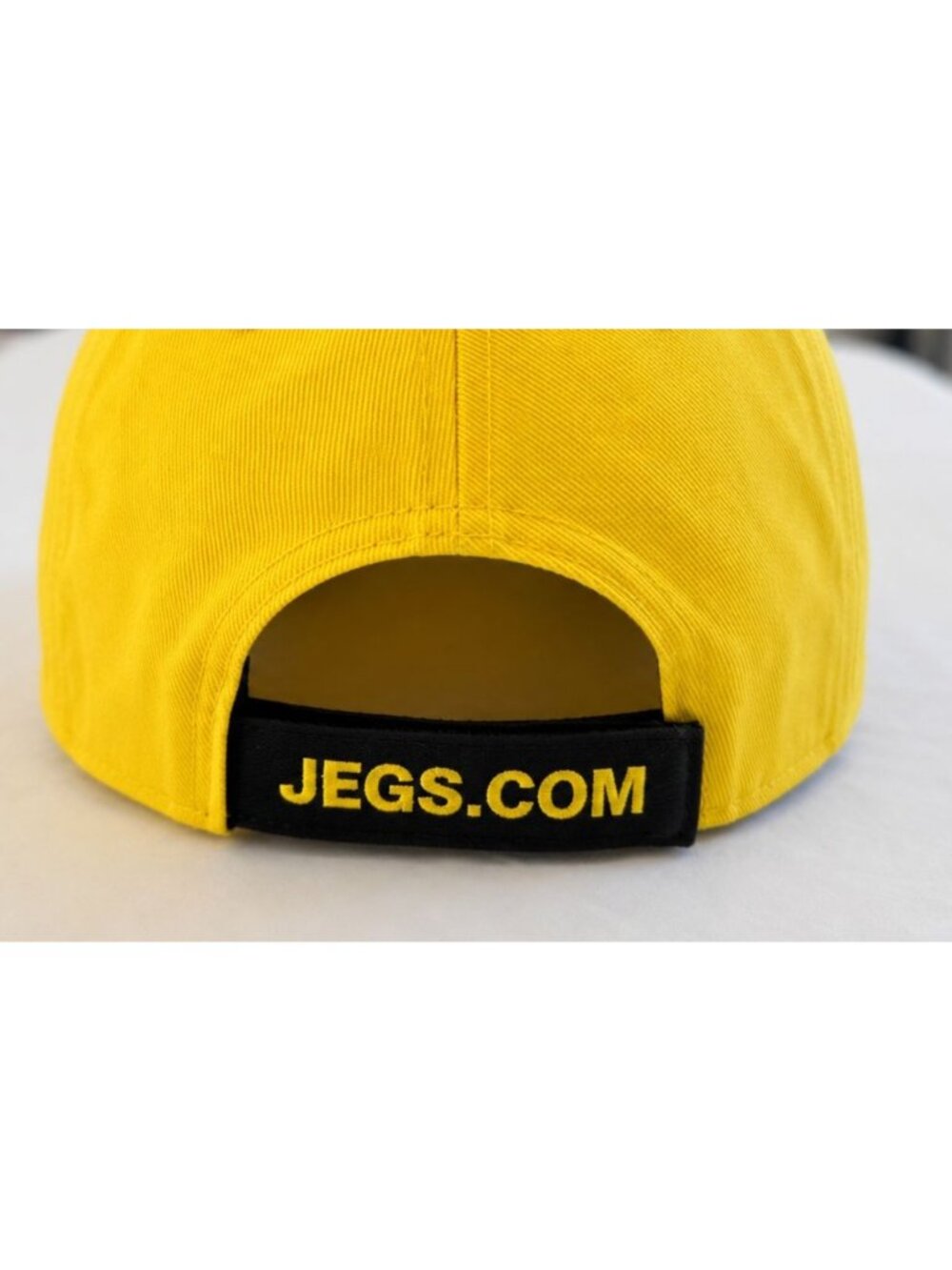JEGS High Performance Yellow Black Adjustable Racing Hat Cap Strapback - Picture 2 of 6